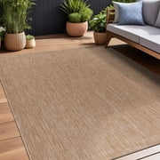 Beverly Rug Indoor/Outdoor Area Rugs, Waterproof Patio Porch Garden Carpet, Jute Beige, 8'x10'