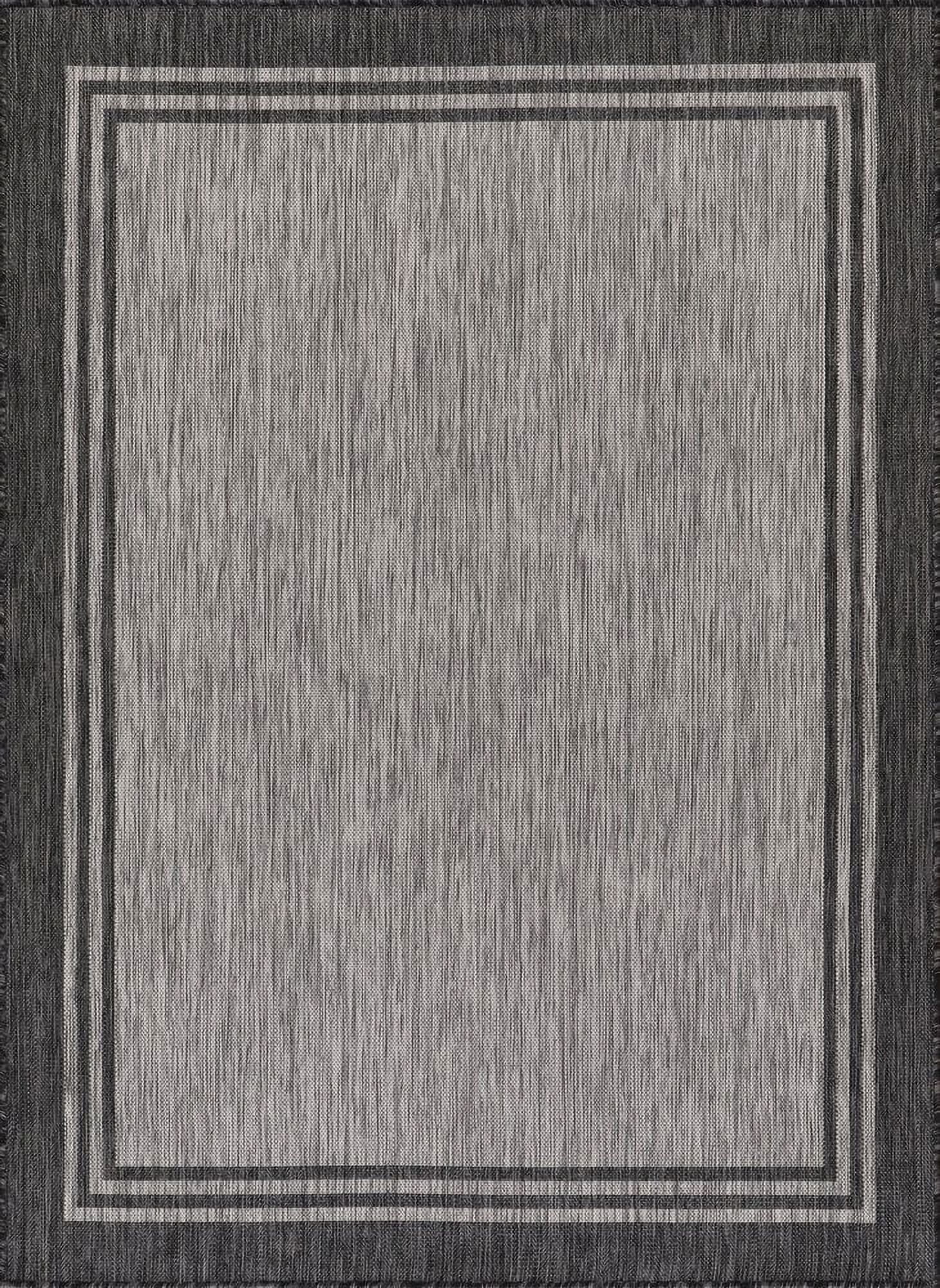 Beverly Rug Indoor/Outdoor Area Rugs, Waterproof Patio Porch Garden Carpet, Silver Gray, 9'x12'