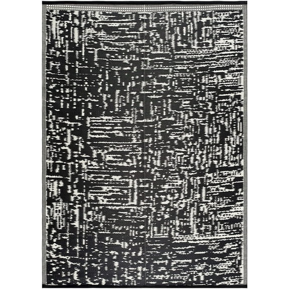 Beverly Rug Indoor Outdoor Reversible Plastic Area Rug - 4x6 - Black