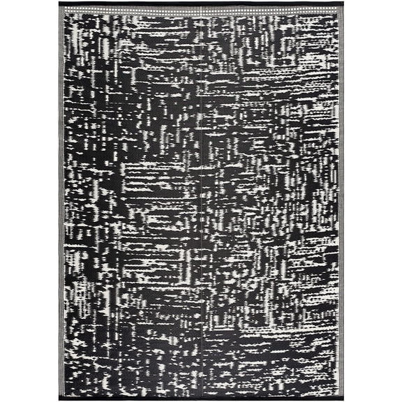 Beverly Rug Indoor Outdoor Reversible Plastic Area Rug - 6x9 - Black