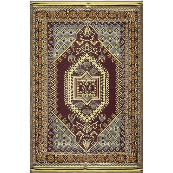 Beverly Rug Indoor Outdoor Reversible Plastic Area Rug - 6x9 - Bohemian Multicolor