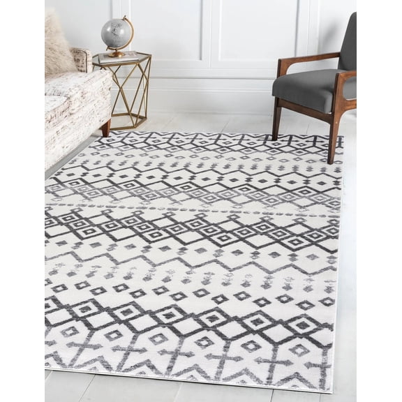 Beverly Rug Indoor Rug, Area Rugs for Living Room Cream Gray, 5'3x7'0