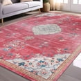 thumbnail image 1 of Beverly Rug Machine Washable Easy Cleaning Indoor Non-Slip Rugs Fuchsia / Cream 5'x7', 1 of 9