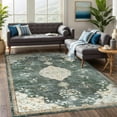 thumbnail image 1 of Beverly Rug Machine Washable Easy Cleaning Indoor Non-Slip Rugs Green / Cream 6'7"x9', 1 of 9