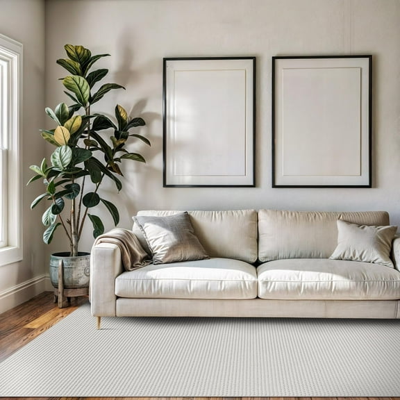 Beverly Rug Modern Geometric Luxury Micro Loop Indoor Area Rug 3303-White 10x14