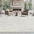 thumbnail image 1 of Beverly Rug Modern Micro Loop Geometric Brushstroke Non Shedding Area Rug White 9x12, 1 of 9