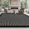 thumbnail image 1 of Beverly Rug Modern Micro Loop Geometric Zebra Non Shedding Area Rug Black 5x7, 1 of 9