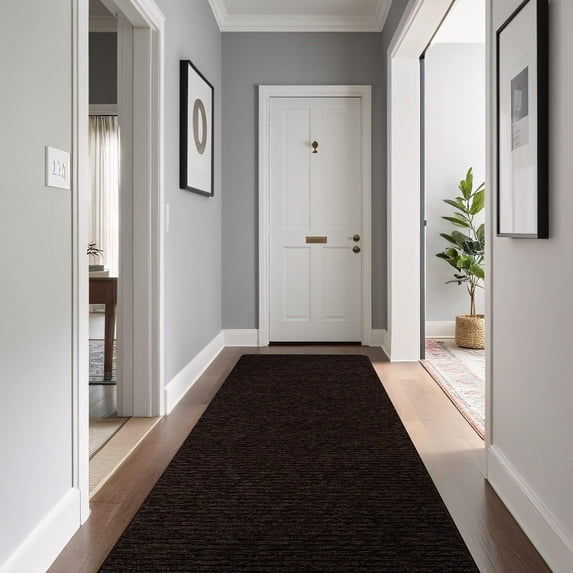 Beverly Rug Non-Slip Machine Washable 2 x 5 Brown Indoor Area Rugs