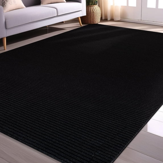 Beverly Rug Non-Slip Machine Washable 3 x 5 Black Indoor Area Rugs