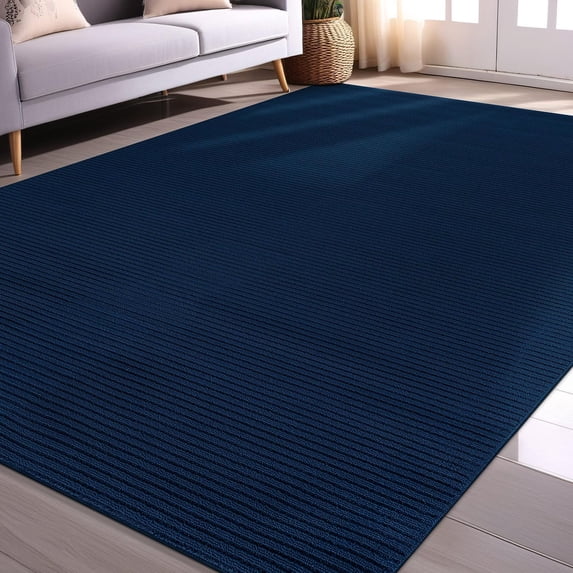 Beverly Rug Non-Slip Machine Washable 3 x 5 Navy Indoor Area Rugs