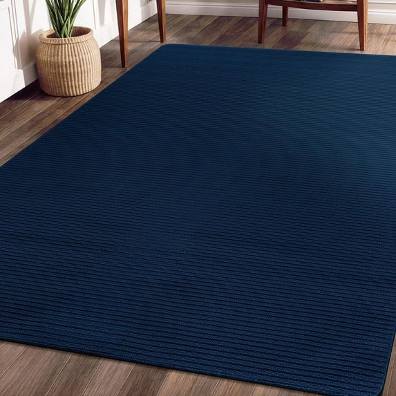Beverly Rug Non-Slip Machine Washable 4 x 6 Navy Indoor Area Rugs