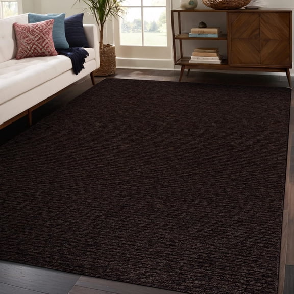 Beverly Rug Non-Slip Machine Washable 5 x 7 Brown Indoor Area Rugs