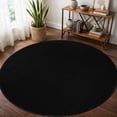thumbnail image 1 of Beverly Rug Non-Slip Machine Washable 6 Round Black Indoor Area Rugs, 1 of 8