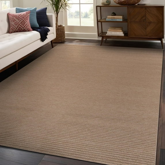 Beverly Rug Non-Slip Machine Washable 6 x 9 Beige Indoor Area Rugs