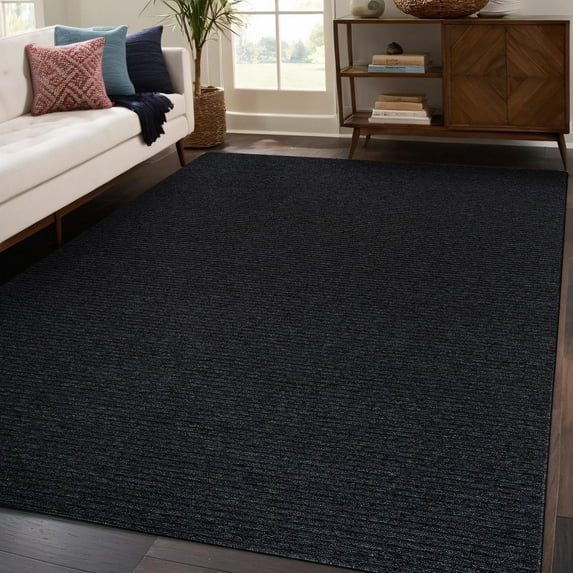 Beverly Rug Non-Slip Machine Washable 6 x 9 Dark Gray Indoor Area Rugs