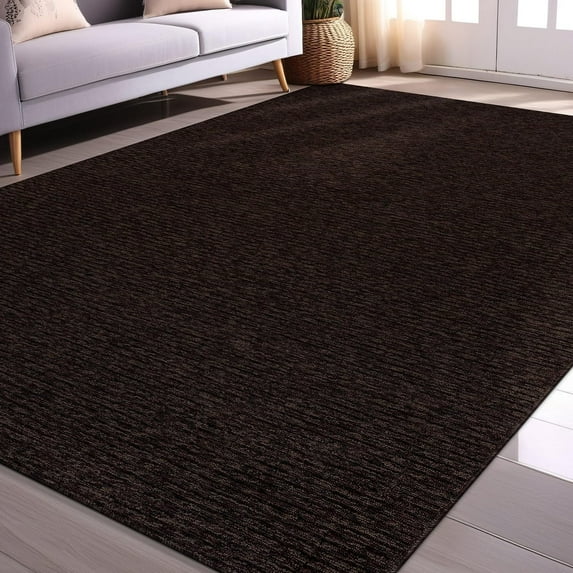 Beverly Rug Non-Slip Machine Washable 8 x 10 Brown Indoor Area Rugs