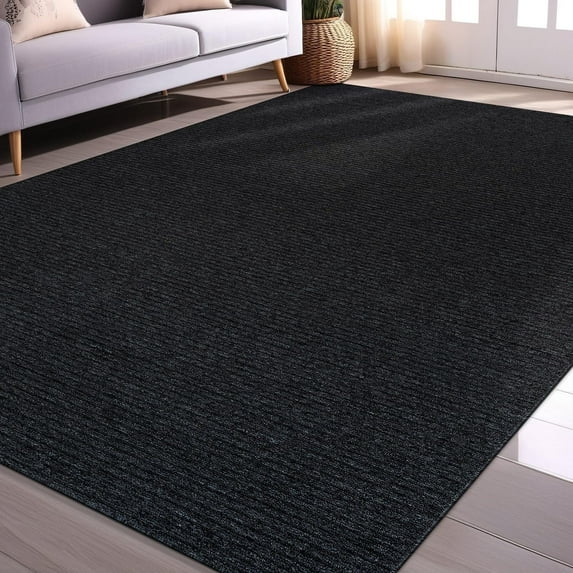 Beverly Rug Non-Slip Machine Washable 8 x 10 Dark Gray Indoor Area Rugs