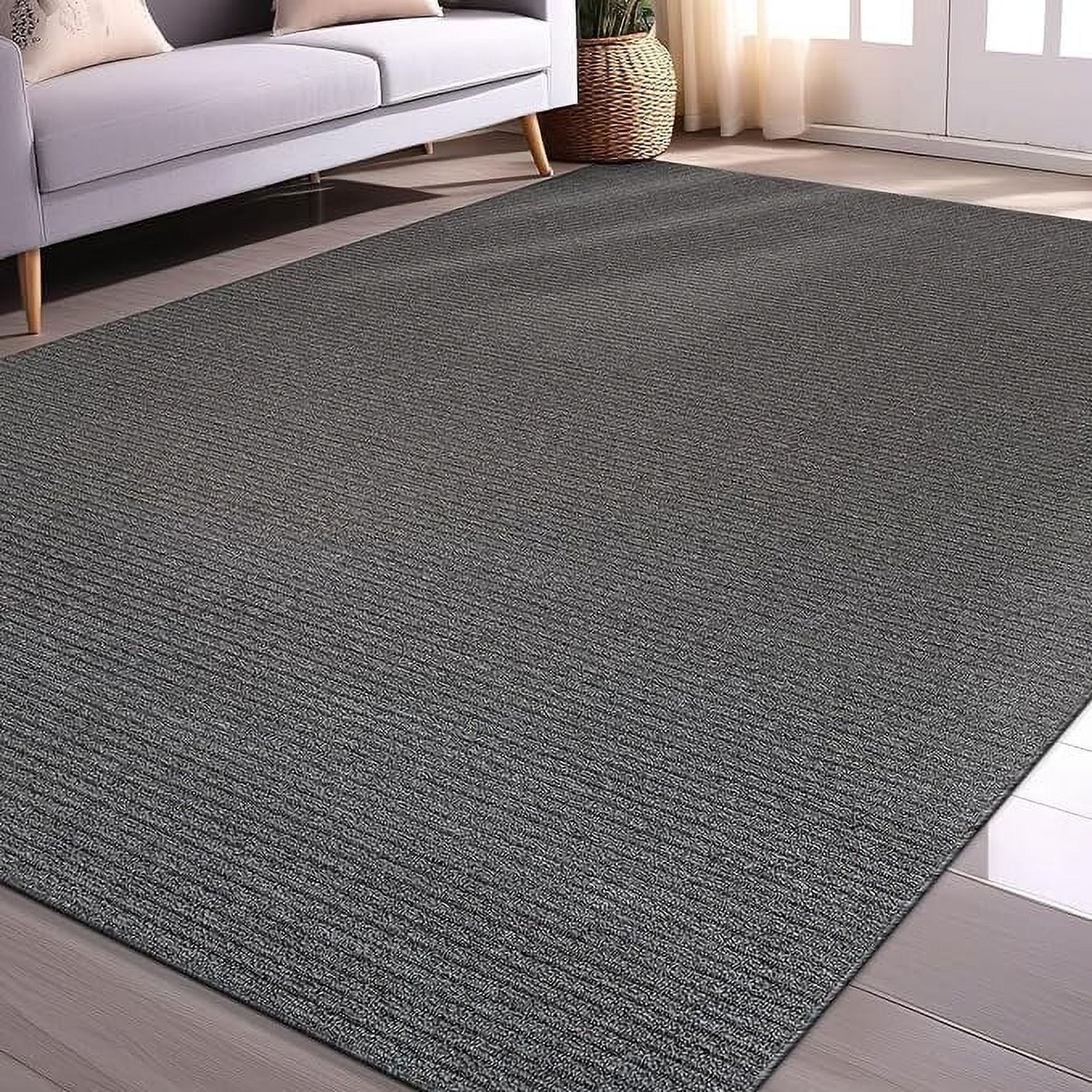 Gray Flat Woven Synthetic 8' x 10' Area Rug