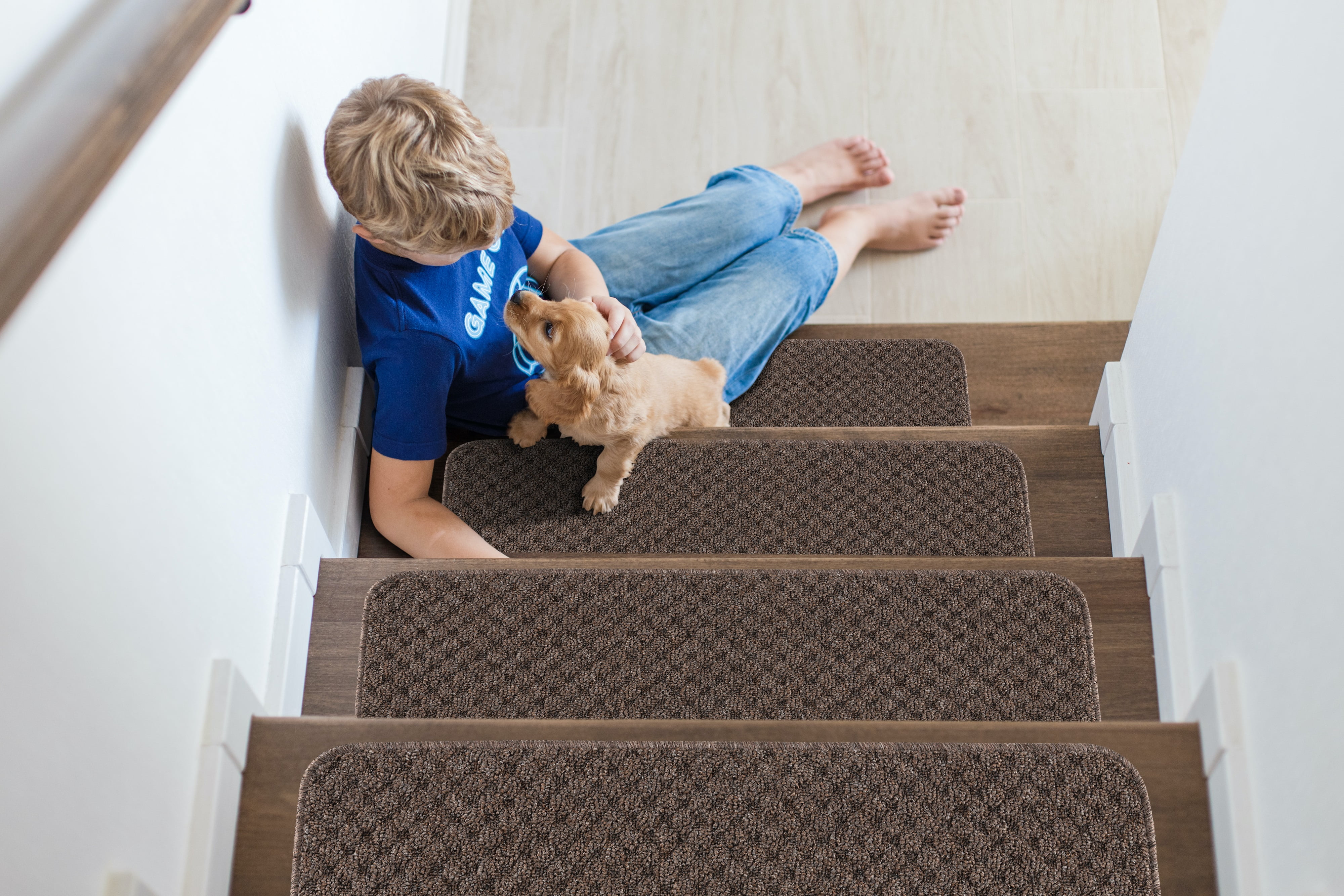 Beverly Rug Non Slip Stair Treads for Wooden Steps, Rubber Backed Stair