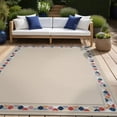thumbnail image 1 of Beverly Rug Outdoor / Indoor Area Rugs Patio Porch Garden Carpet Bordered/Beige 9x12, 1 of 9