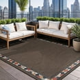 thumbnail image 1 of Beverly Rug Outdoor / Indoor Area Rugs Patio Porch Garden Carpet Bordered/Brown 5x7, 1 of 9