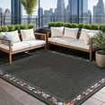 thumbnail image 1 of Beverly Rug Outdoor / Indoor Area Rugs Patio Porch Garden Carpet Bordered / Dark Gray 8x10, 1 of 9