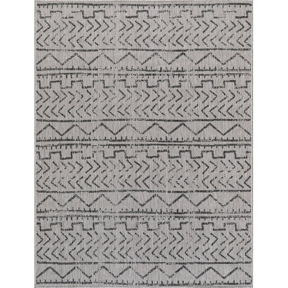 Beverly Rug Outdoor Rug 6' x 9' Patio, Porch, Garden Gray
