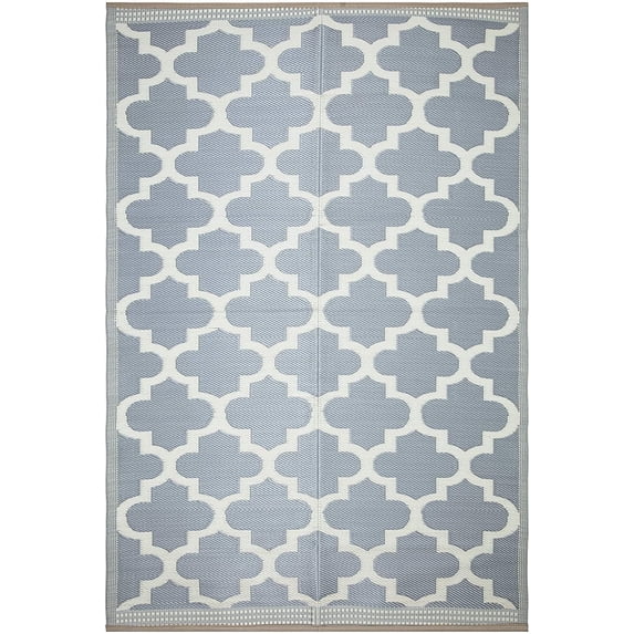 Beverly Rug Outdoor Rug, Reversible Plastic Camping Rug, Gray, 5'x7'