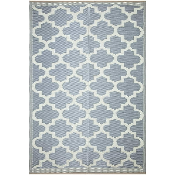 Beverly Rug Outdoor Rug, Reversible Plastic Camping Rug, Gray, 5'x7'