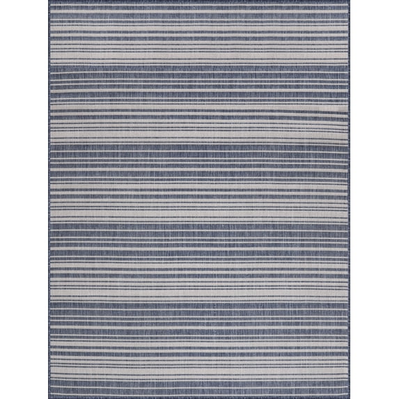 Beverly Rug Outdoor Rugs 4' x 6' Patio, Porch, Garden Blue and White