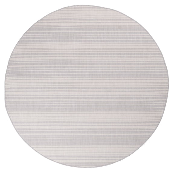 Beverly Rug Round Outdoor Rug 6' 7'' Patio, Porch, Garden White and Grey