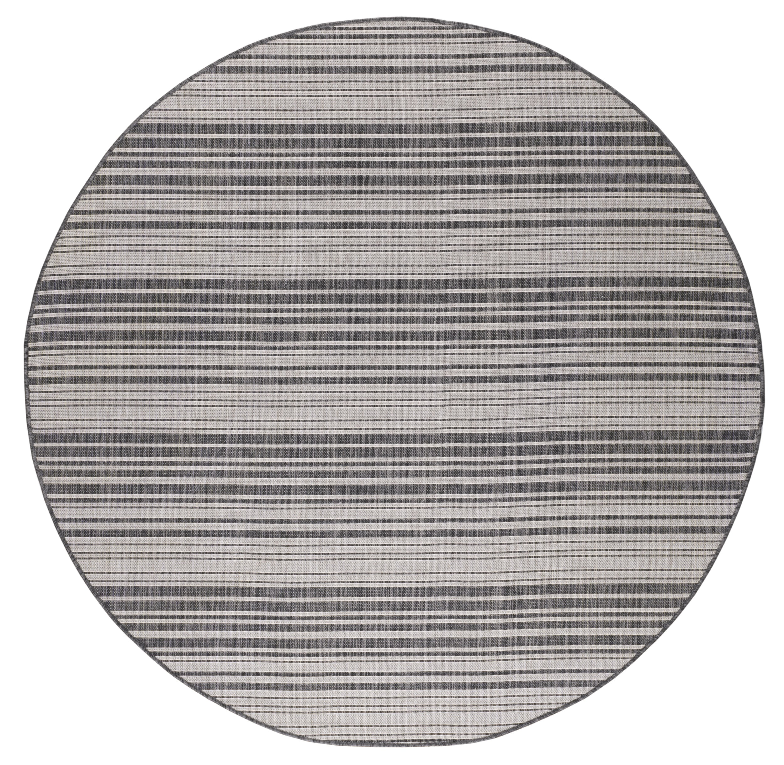 Beverly Rug Round Outdoor Rugs 6' 7'' Patio, Porch, Garden Gray