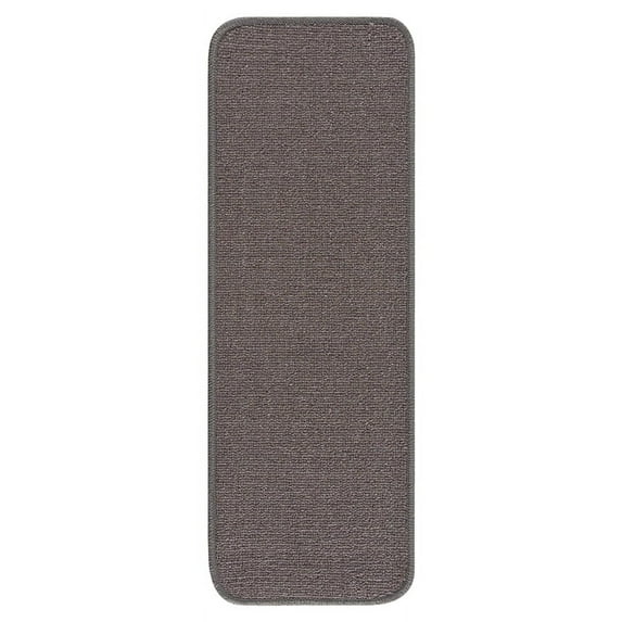 Beverly Rug Solid Color Indoor Carpet Stair Treads 8"x26" Set of 7 in Grey