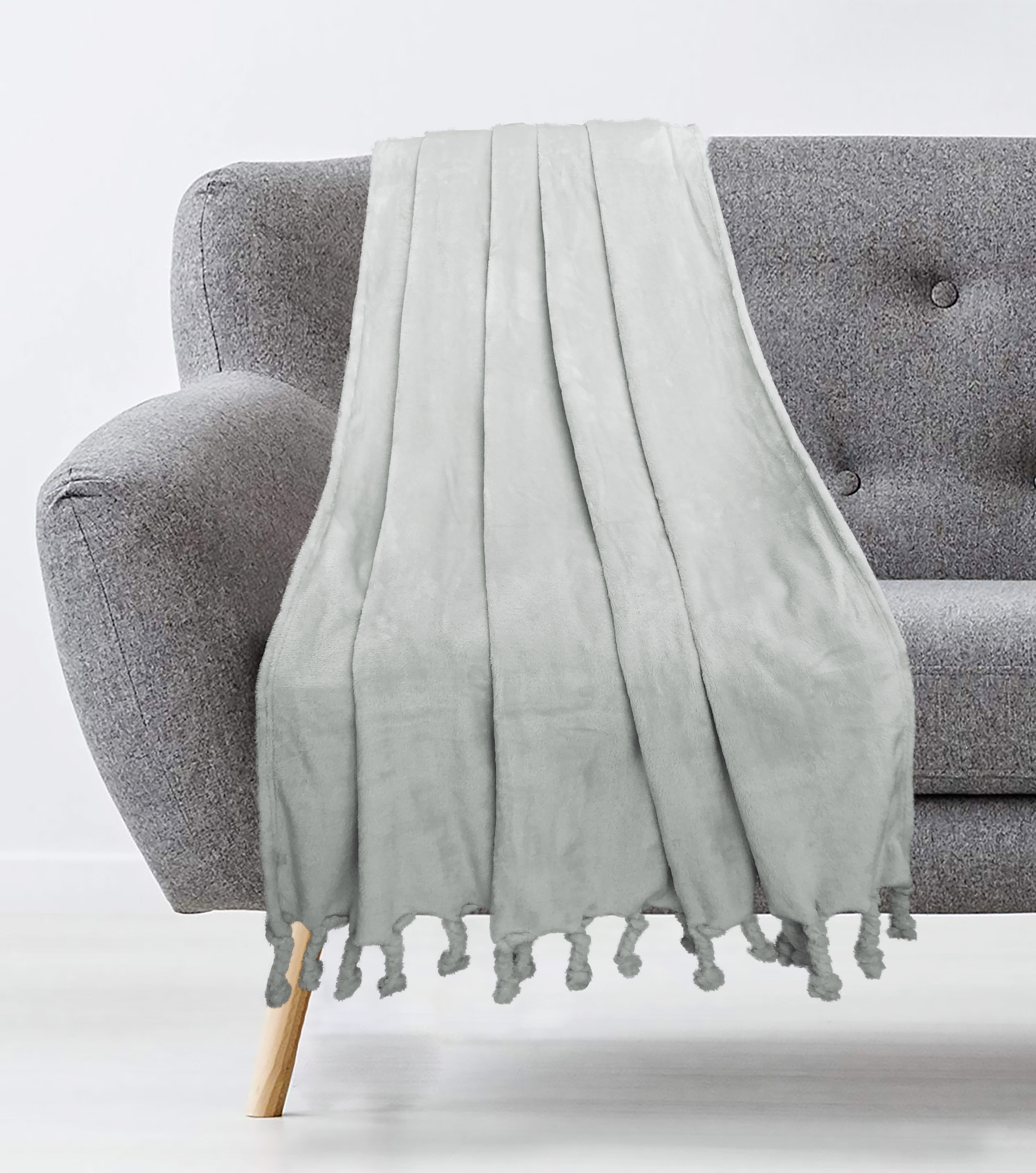 Beverly Tassel Throw Grey 50x60