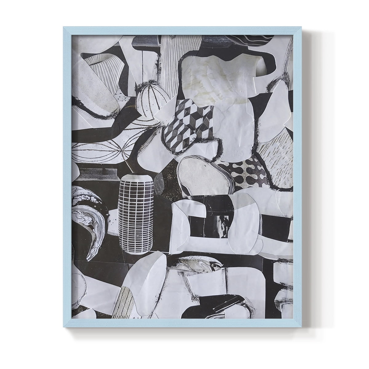 Beverlywood City Forms Framed Print in Blue Solid Wood Framed Print No Nail Hanging