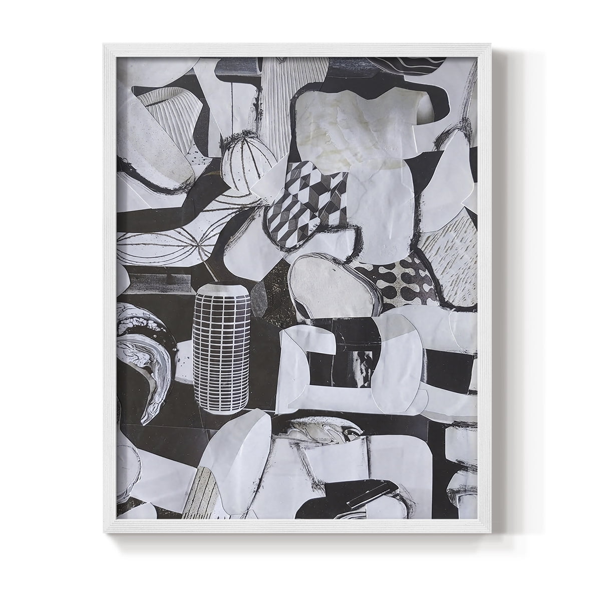 Beverlywood City Forms Framed Print in White Solid Wood Framed Print No Nail Hanging