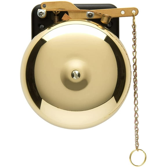 Bevin Bells Brass Trip Gong | Traditional Prize Fighter 6" Boxing Bell | Loud & Made of Steel & Brass | Boxing Training and Warning Device in One | Man Cave / Bar Accessory | Made in USA