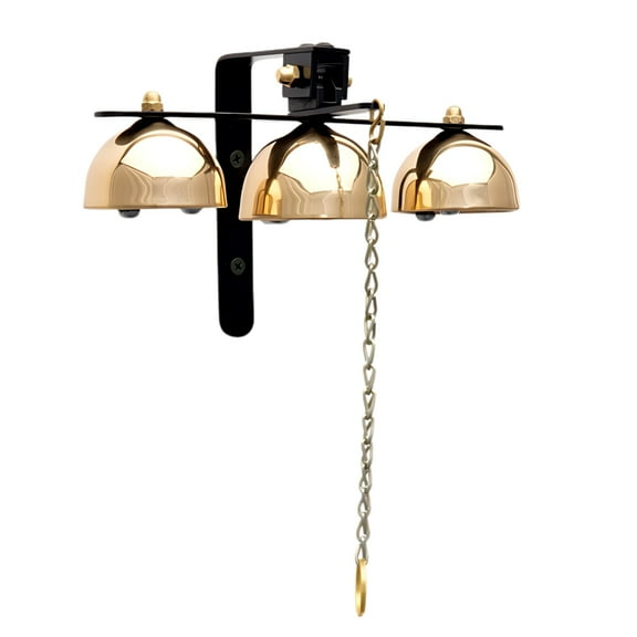 Bevin Bells Garden Bell/Shopkeepers Bell/Dinner Bell, | Made of Brass Steel | Three clappers Inside Each of Three gongs | Wall Mounted Doorbell | Indoor Outdoor Use | Made in USA (40106)