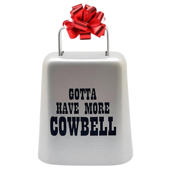Bevin Bells "Gotta Have More Cowbell" (Small) | Silver Color | Steel Cow Bell | Loud Noise Maker w/Handle | Made in CT, USA