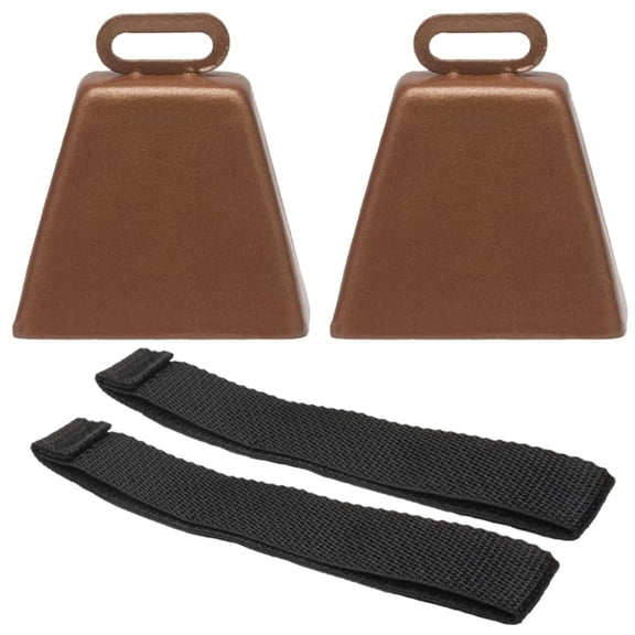 Bevin Bells Long Distance Cow Bells 10LD (Copper & Copper) | Christmas Bells | Made from Steel | Loud Noise Makers | w/White Strap Around The Handle | Easier to Hold | Made in CT, USA