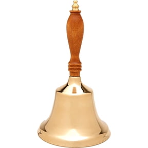 Bevin Bells Solid Brass Hand Bell | 10HB | New England Hardwood Handle | Elegant Hand Call Bell | Noise Makers | Loud Brass Bells | Easy to Grip Handle | Teacher Handheld Bell | Made in CT, USA