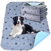 Bevtee 2 Pack Washable Pee Pads for Dogs, Reusable Puppy Pee Pads, Pet Training Mats with Leakproof Bottom, for Floor, Kennel, Crate, Sofa, 16"x24", Gray