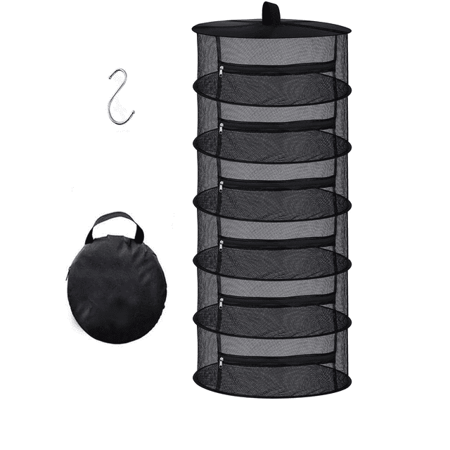 Bevtee 6-Layer Herb Drying Rack, Hanging Mesh Drying Rack with Black ...