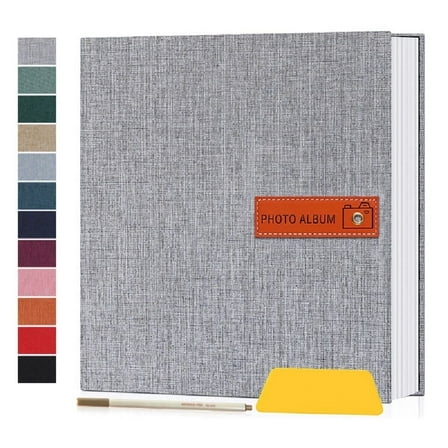 Bevtee 60 Pages Large Photo Album Self Adhesive, 4x6 8x10 DIY Picture Scrapbook, with Pen and Plastic Board,  for Moms, Families, Babies, and Weddings