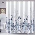 thumbnail image 1 of Bevtee Fabric Shower Curtain, Blue and Grey Floral Bathroom Shower Curtains with Hooks, 72" W x 72” H, 1 of 5