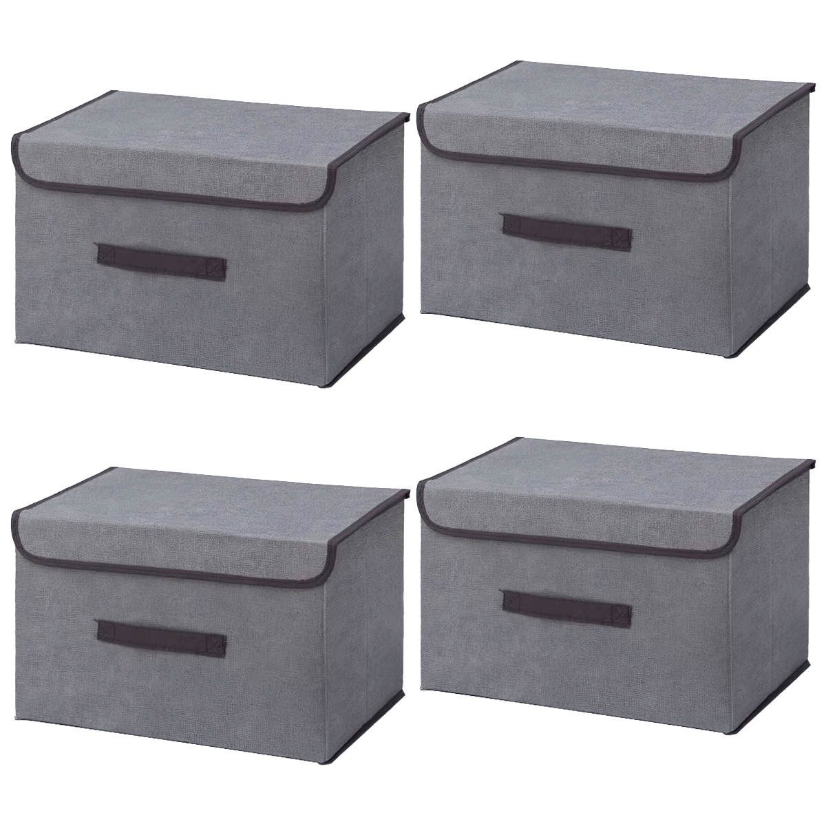 Simplify Large Vinto Storage Box with Lid in Grey Polypropylene