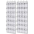 thumbnail image 1 of Bevtee Over The Door Shoe Organizer, 2 Pack Hanging Shoe Organizer with Hooks, 28 Large Mesh Pockets, White and Black, 1 of 7