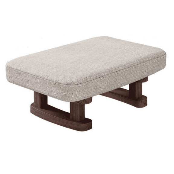 Bevtee Small Foot Stool, Fabric Ottoman Footstool with Walnut Wooden Legs, Footrest Stools with Padded Foam Seat, Gray