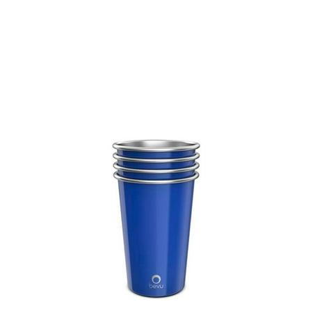 Bevu® FIESTA Steel Cups (4) Cobalt 470ml / 16oz.
