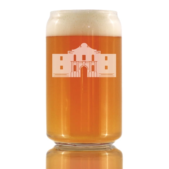 Bevvee Beer Can Pint Glass 16 oz Alamo Texas Enthusiast Gifts Beer Glasses
